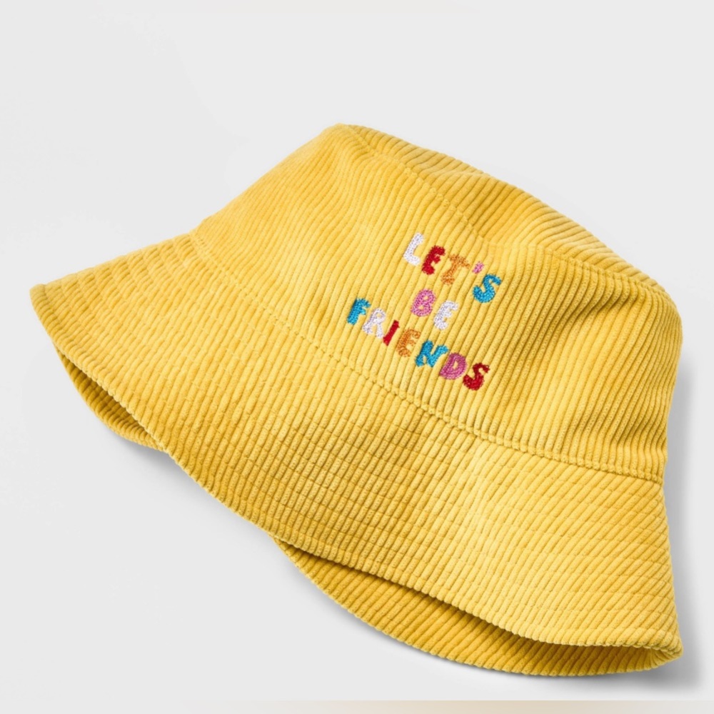 Cat & Jack Kids' 'Lets Be Friends' Bucket Hat - Mustard Yellow